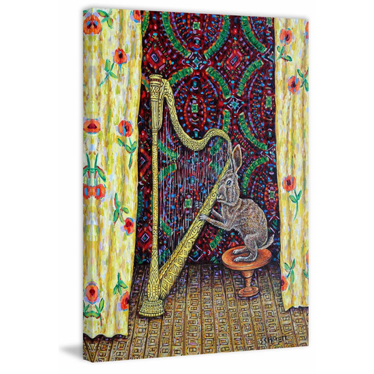 Bunny Harp by Jay Schmetz - Wrapped Canvas Painting Print