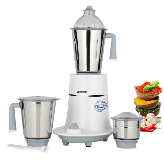 Safety Twist Lock Stainless Steel 3-in-1 Mixer Grinder