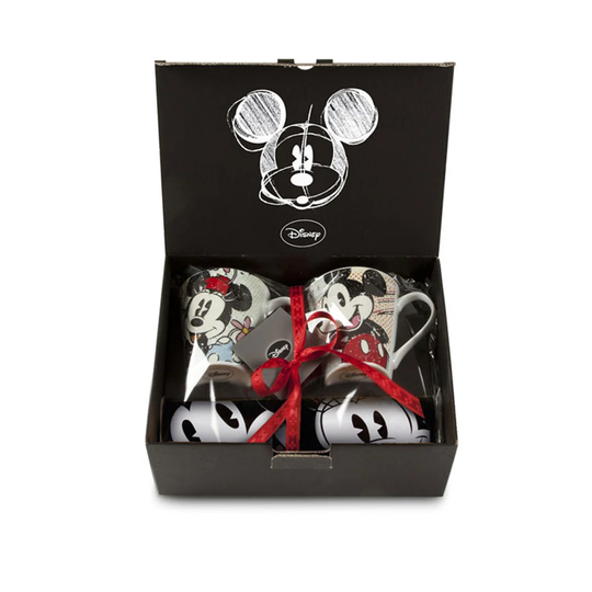 Mickey Classic Set 2 Mug Minnie/Mickey Vintage + Tote Bag Black