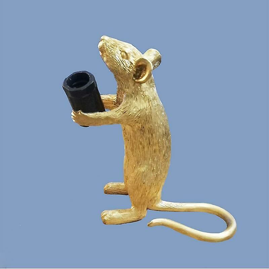 Deckon - Creative 3 Styles Resin Mouse Lamp For Bedroom, Study Desk - Gold Standing