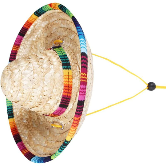 Dog Sombrero Hat - Animals Decoration Hat Mini Straw Sombrero Hats Mexican Hats Party Hats for Small Animals / Puppy / Cat Size S (Beige)