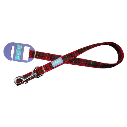 3/4" x 48" Red Tartan Dog Lead - Co 075inch Nylon - dog tartan lead co red 075inch nylon