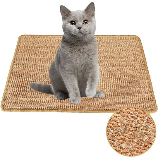 Cat Scratch Mat, Natural Sisal Scratch Mat Scraper Scratch Pets Non-slip for Cat Cat Claw Care Toy (30 * 40cm)