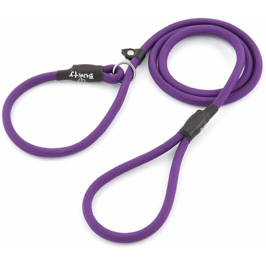 Strong Nylon Slip On Rope Dog Puppy Pet Lead Leash - No Collar Needed - Purple - Medium - Bunty