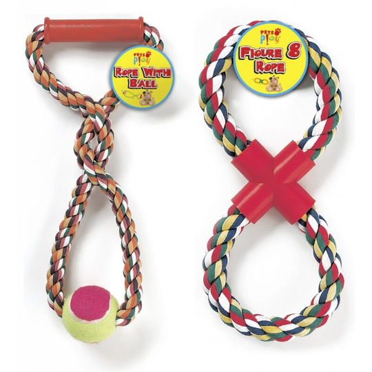 Pets At Play - 8 Rope Dog Toy (Pack of 2) (One Size) (Red/Green) - Red/Green