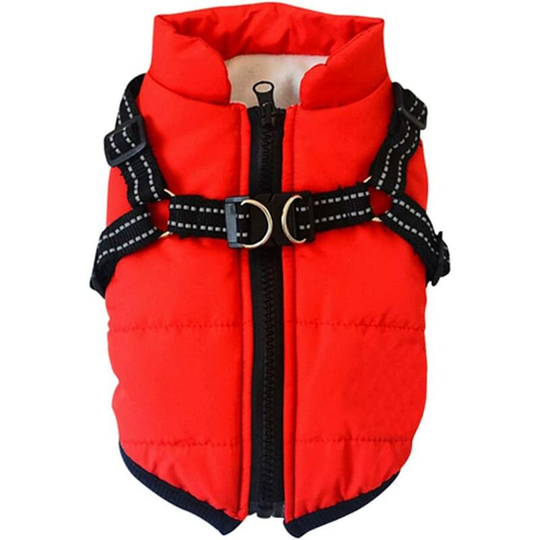 Dog clothes for small dogs Dog coat Waterproof winter jacket, red