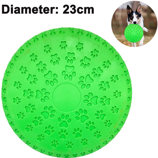 2 Pcs Dog Flying Disc Rubber Catcher Toy Large Dog Toys, green