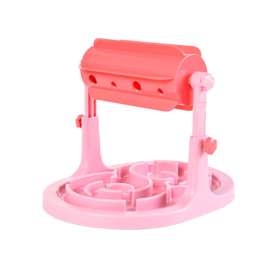 Pet 2 In 1 Dog Treat Dispensing Toy with Puzzle Feeder Interactive Treat Dispenser for Mental Exercise Pink - Muff