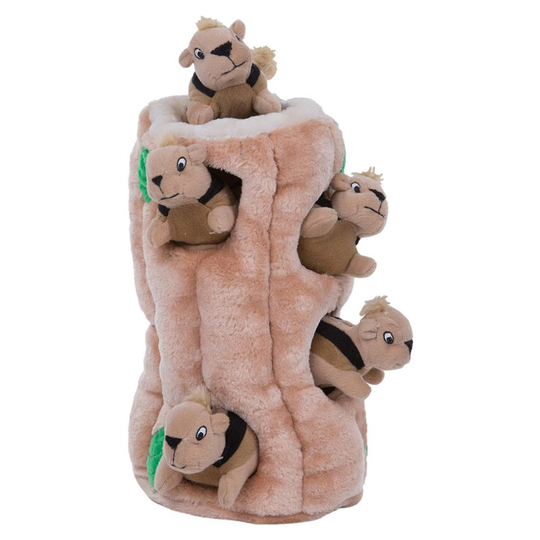 Outward Hound Kyjen 31004 Hide A Squirrel Plush Dog Toy 7 Piece, Ginormous, Brown