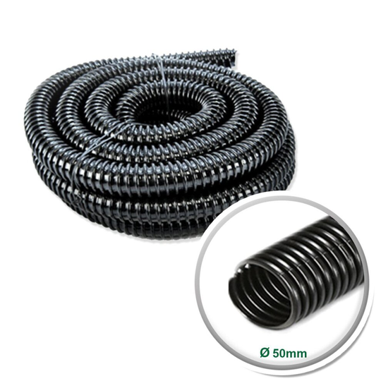 (50mm (2 inch), 10m) Pisces Black Flexi Pond Hose 12/20/25/32/38/40/50 mm