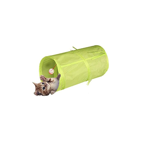 Interactive Foldable Lightweight 5 Tunnel Crinkle Maze with Bobble and Bell for Cat, Small Rabbit