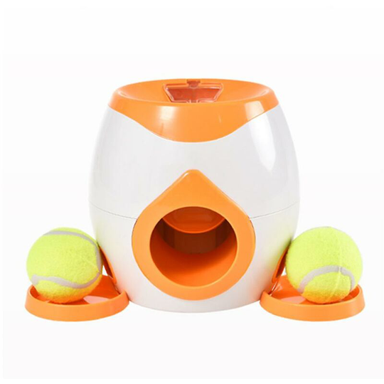 Dog Toy Tennis Pet Ball Launcher Dog Toys Tennis Food Reward Machine Launcher Interactive Feeding Toy (()