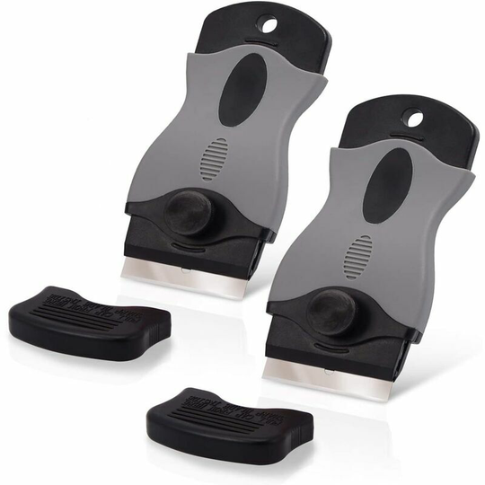 Glass Scraper, for removing labels, glue and decals 10.8*4.6cm Gray 2Pcs