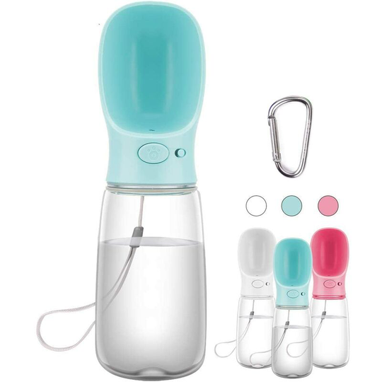 Rhafayre - Blue Portable Dog Water Bottle, 350/550ml Food Grade Antibacterial Travel Water Bottle for Dog and Cat, Outdoor Pet Drinking Water
