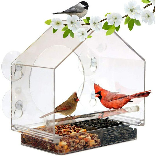 Hanging birdhouse, creative acrylic, large window bird feeder acrylic bird feeder clear acrylic bird cage pet bird feeder