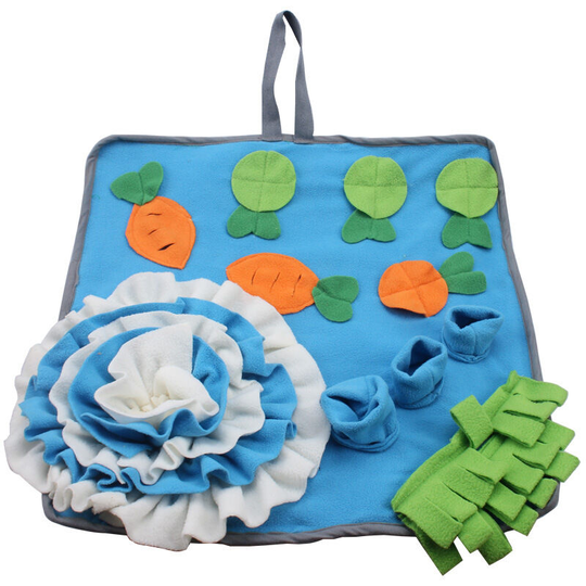 Small Pet Sniffing Mat Space Blue Size: 50 * 50 Pet Sniffing Mat Slow Food Training Sniffing Blanket Puzzle Toy Foraging Tips Hamster Feeding Mat