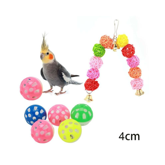 12 Packs Bird Toys Parrot Swing Toys Chewing Hanging Bell Toy