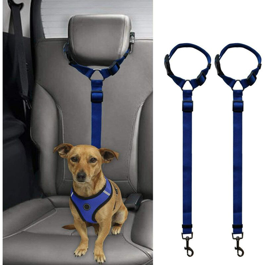 Dog safety belt, 2 pieces dog safety belt, adjustable dog belt Maximum safety for all dog breeds and cats