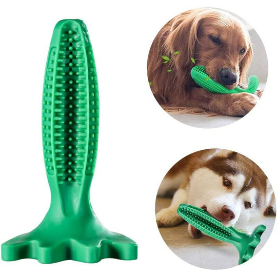 Dog Toothbrush, Chew Toy, Dog Dental Care, Natural Rubber Dog Toothbrush Safely Removes Bad Breath (Green)