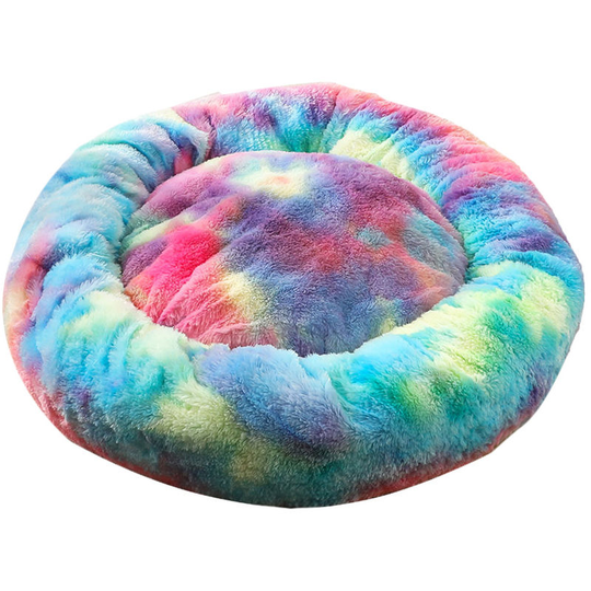 Soft Plush Round Pet Bed Cat Soft Bed Cat Bed for Cats Small Dogs,blue- diameter 50cm - blue- diameter 50cm
