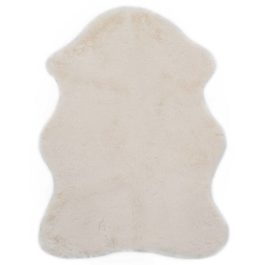 Rug 65x95 cm Faux Rabbit Fur Cream VD25407 - Hommoo