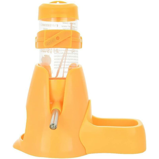 Small Animal Water Dispenser, Hamster, Guinea Pig, Rabbit, Rat, Ferret, Gerbil, Chinchilla, 80ml, Yellow - Langray