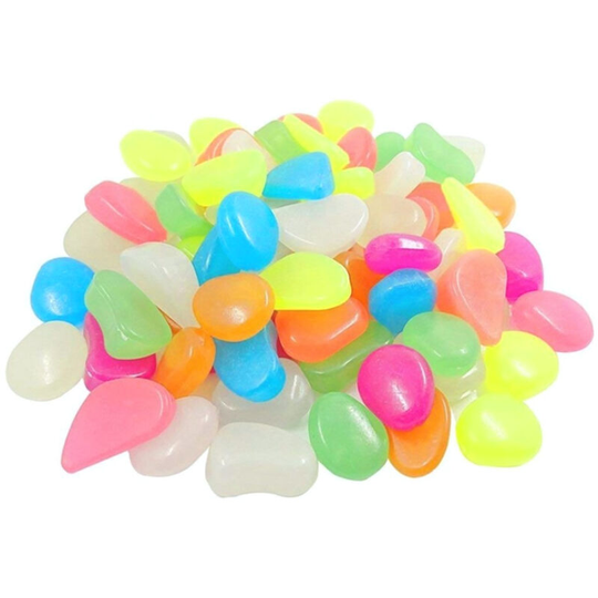 Mini Glowing Rocks Outdoor Glow Decorative Stones Garden Yard Lawn Luminous Pebbles,model:Multicolor 50Pcs - model:Multicolor 50Pcs