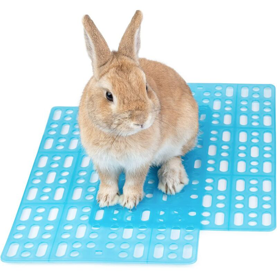 Sun Flowergb - Set of 2 Rabbit Fence Feet for Cage with 4 Fixing Tabs (Blue)