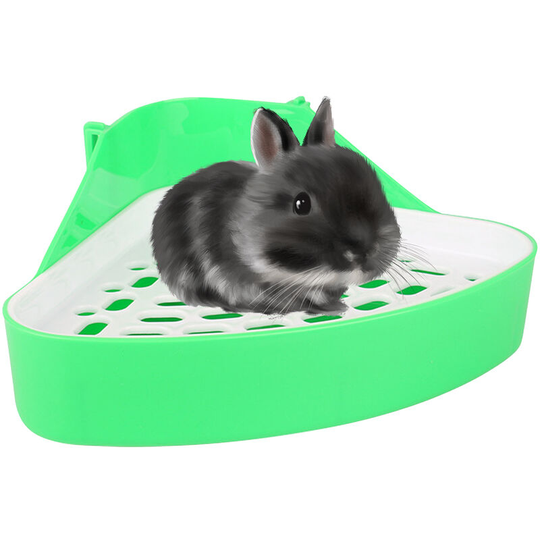 Animal Litter Potty Trainer Toilet Corner Litter Bedding Box Pet Pan for Baby Rabbit Chinchillas Small Guinea Pigs Ferret-Green
