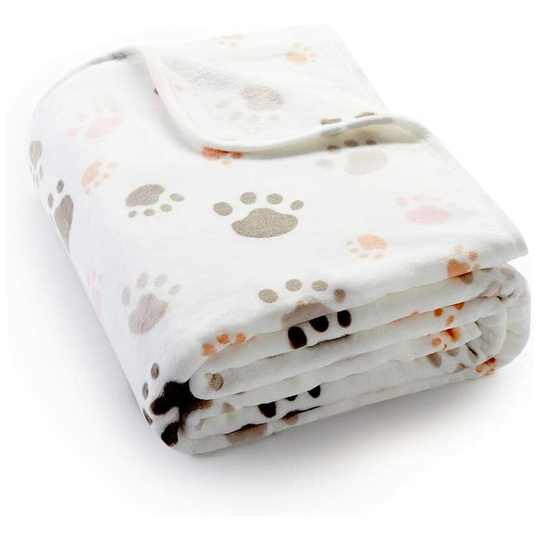 Dog / Cat Blanket, Lovable Paw Pattern Printed, Great Gift Idea, Easy Machine Care 80X100cm Beige