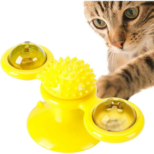 Interactive Teasing Cat Toy, Multifunctional Record Player Cat Grinder Cat Toy Scratching Tickle Hair Brush Pet Funny Game Toy