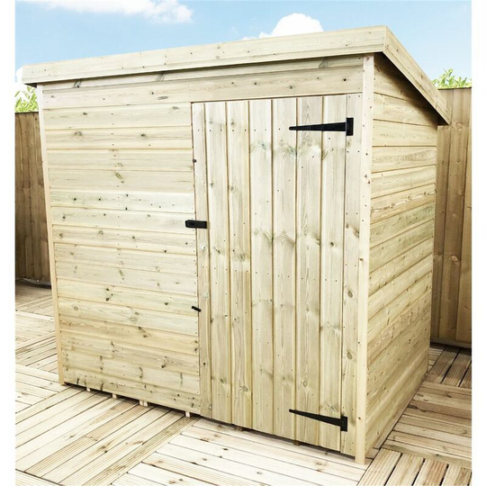 5 x 4 Windowless Pressure Treated Tongue And Groove Pent Shed With Single Door