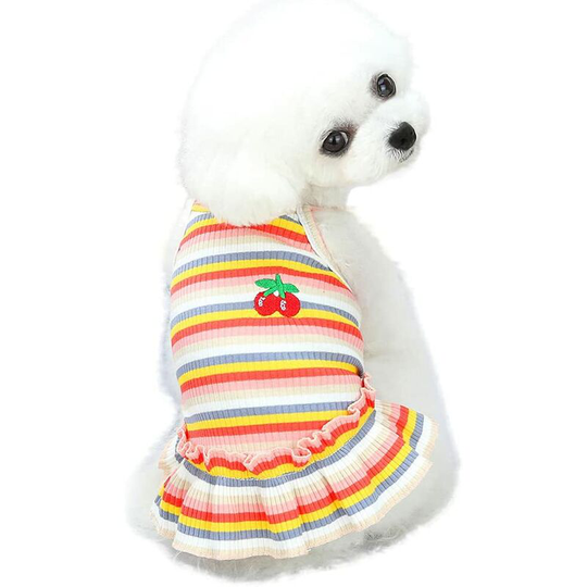 Soekavia - Dog Dress Cute Wedding Pet Skirt Elegant Bowknot Summer Puppy Apparel Clothes Small Medium Girl Dogs Cats Shirts Sundress (Orange-M)