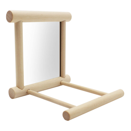 Bird Perch with Mirror for parrot, BR-Life parakeet, finch, lovebirds, gray macaw - Wooden