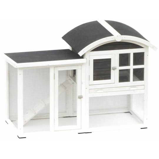 @pet - Rabbit Hutch Piazza White and Black 130x62x90.5 cm 20085 Multicolour