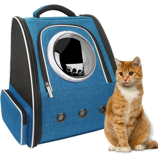 Backpack for Small Dogs, Breathable Foldable Cat Dog Carrier Bag for Cats, Rabbits, Soft Mesh for Outdoor Travel, with Built-in Collar Buckle
