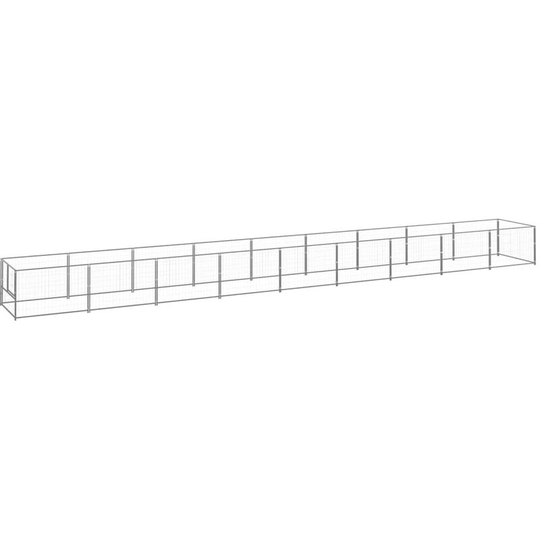 Dog Kennel Silver 9 m² Steel Vidaxl Silver