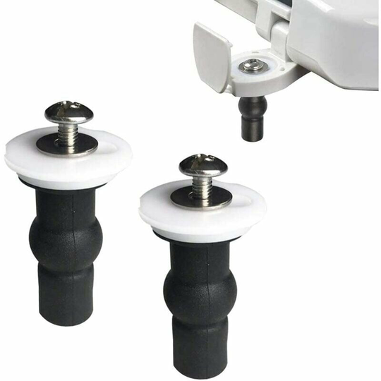 Toilet Seat Fixing,2 pcs Toilet Seat Screws & Expanding Rubber Nuts Universal Toilet Seat Fittings Toilet Lid Cover Screws Black
