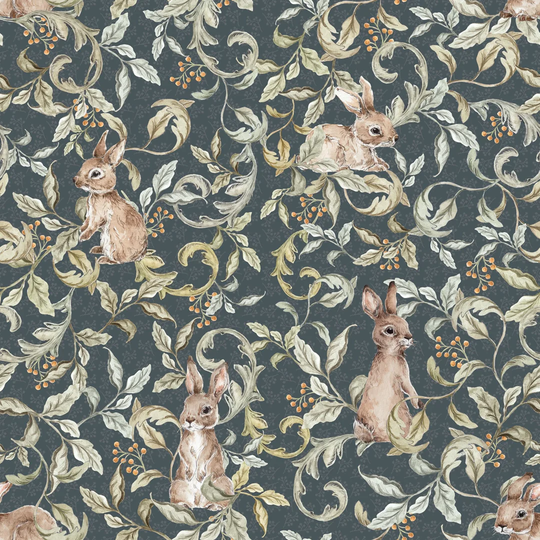 Rabbits Grove 2.8m x 100cm Matte Wallpaper Roll
