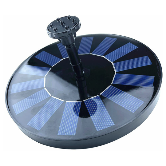 Bearsu - Solar Powered Water Pump 1.7W Solar Panel Water Fountain Birdbath Small Pond Garden Decoration, Black
