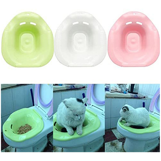 HIMISS Plastic Pet Cat Toilet Training Kit Cleaning System Training Litter Color Tray Potty Uri