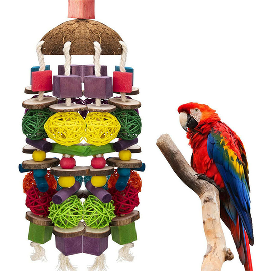 Sun Flowergb - parrot chew toy for bird, large 18 inch natural wooden parrot toy, bird chew toy, large parrot bite toy, african gray parrot
