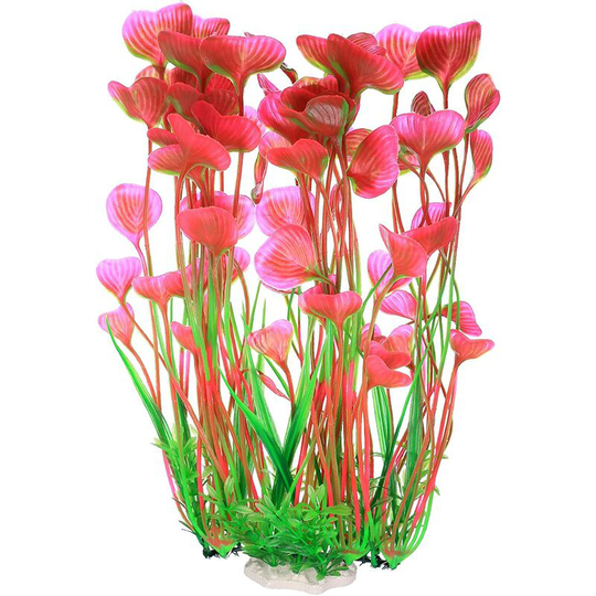 Perle Rare - Large Artificial Fish Tank Plant, Plastic Artificial Aquatic Plant, Decorative Plant for Fish Tank, Fish Decorations, Ceramic Base