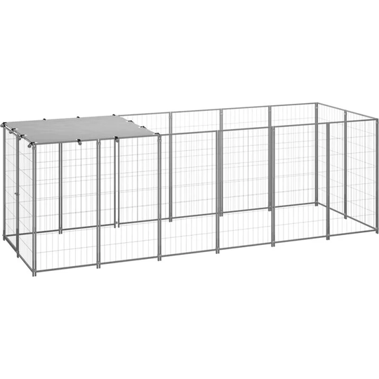 Dog Kennel Silver 330x110x110 cm Steel Vidaxl Silver