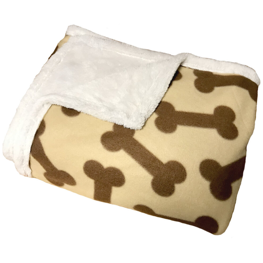 (Cream) Large Fleece Pet Blanket Throw Dog 140x100cm