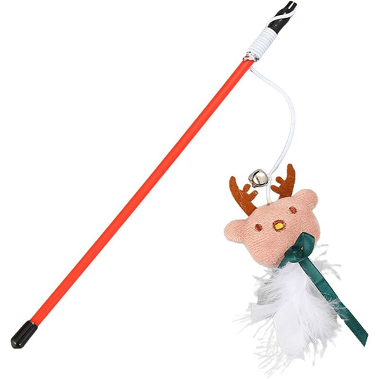 Cat Fishing Rod, Cat Toy, Pet Products Christmas Series Cats Teaser Cat Toys, Interactive Cat Toys for Cats Christmas Deer