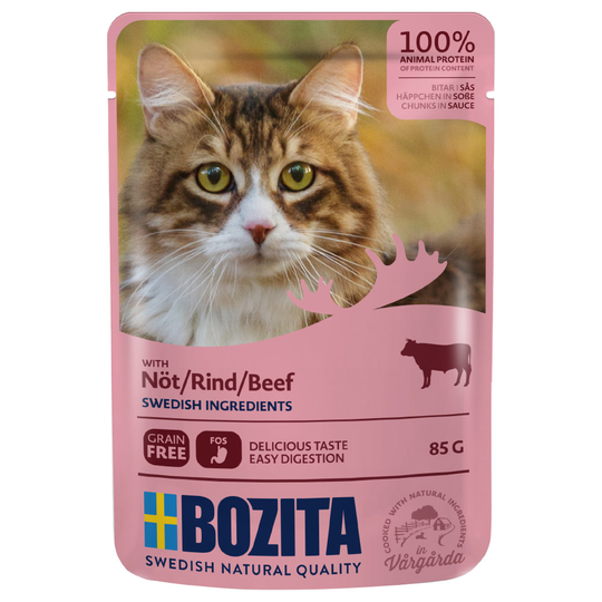 Bozita Chunks in Sauce Pouches Saver Packs 24 x 85g - Beef