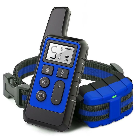 Waterproof Pet Dog Training Collar 500m Rechargeable Remote Control Blue