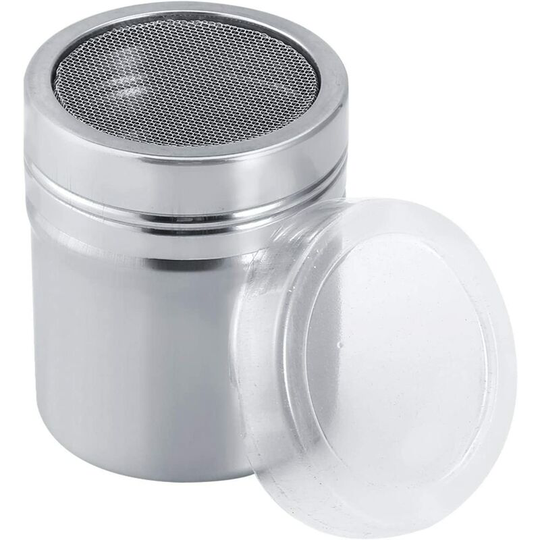 1 x Stainless Steel Powder Shaker, Reusable Spice Salt Pepper Jar, Kitchen Seasoning Container Bottle Canister, Cocoa Sugar Storage Cup (s)