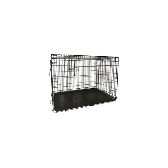 signzworld Puppy Dog Crate 2 Doors 48 inch with Removal Tray Folding Metal Pet Training Cage Animal Carrier XXL